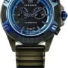 Versace icon Active Chronograph Black Dial Black Silicone Strap Watch For Men - VEZ700622