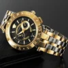 75195569b_b_08_500 Versace V-Race Quartz Black Dial Gold Steel Strap Watch For Men - VEBV00519