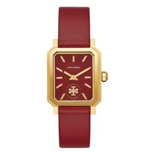 Tory Burch Robinson Quartz Red Dial Red Leather Strap Watch for Women - TBW1505
