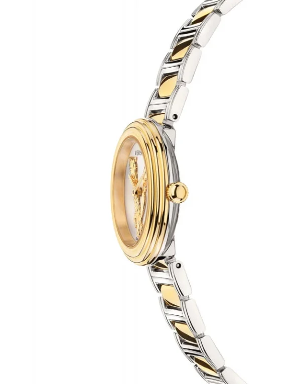 Versace Virtus Quartz White Dial Two Tone Steel Strap Watch For Women - VET300721