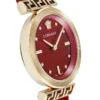 818kzDF6M5S_d2ab7160-3336-46a3-bc94-095044a2ab62 Versace Greca Meander Red Dial Red Leather Strap Watch for Women - VELW00320