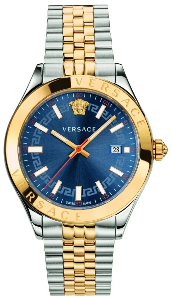 81infELsIJL_6fae4d57-ee35-4349-a047-ba841826d1d6 Versace Hellenyium Quartz Blue Dial Two Tone Steel Strap Watch For Men - VEVK00520