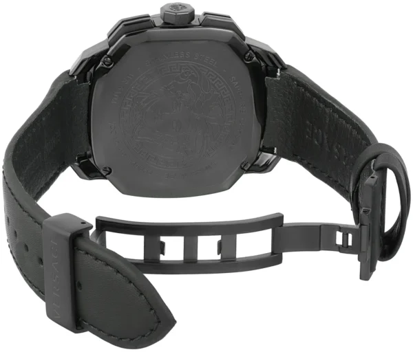 91AOcBIrIaL Versace Dylos Chronograph Black Dial Black Rubber Strap Watch for Men - VQC020015