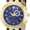 91Va2tsqXHL._AC_UY1000 Versace Race GMT Blue Dial Blue Leather Strap Watch For Men - 29G70D282