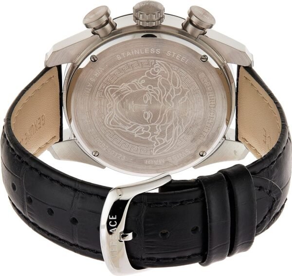 91zu3BhPzAL._AC_UY1000 Versace V Ray Chronograph Quartz Black Dial Black Leather Strap Watch For Men - VE2I00121
