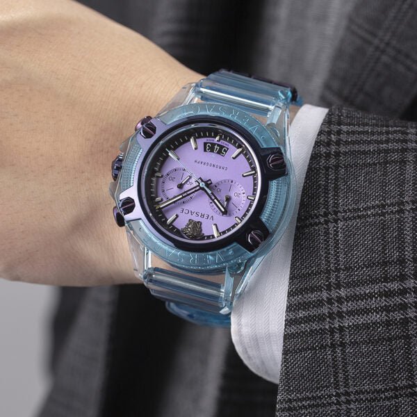 E7_AB_AD_EF_BD_A3-600x600_7764984e-88bb-4178-8e87-4371c881887f Versace Icon Active Chronograph Purple Dial Blue Silicone Strap Watch For Men - VEZ701523
