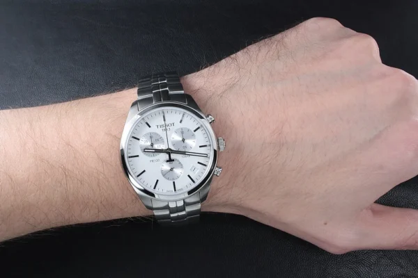 IMG_6 Tissot T Classic PR 100 Chronograph Silver Dial Silver Steel Strap Watch For Men - T101.417.11.031.00