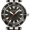 Versace Greca Sport Quartz Black Dial Black Leather Strap Watch For Men - VEZ300221