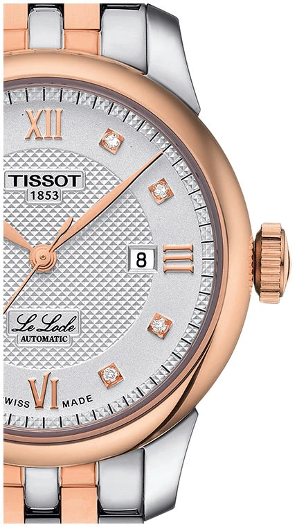 T006.207.22.036.00---1 Tissot T Classic Le Locle Automatic Lady Silver Dial Two Tone Steel Strap Watch For Women - T006.207.22.036.00