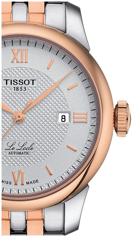 T006.207.22.038.00---1 Tissot T Classic Le Locle Automatic Silver Dial Two Tone Steel Strap Watch For Women - T006.207.22.038.00