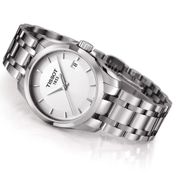 T035.210.11.011.00_3 Tissot T Trend Couturier White Dial Silver Steel Strap Watch For Women - T035.210.11.011.00