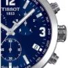 Tissot PRC 200 Chronograph Blue Dial Blue Leather Strap Watch For Men - T055.417.16.047.00