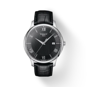T063.610.16.058.00_R Tissot T Classic Tradition Quartz Black Dial Black Leather Strap Watch For Men - T063.610.16.058.00