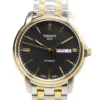 T0654302205100 Tissot Automatics III Day Date Black Dial Two Tone Steel Strap Watch For Men - T065.430.22.051.00