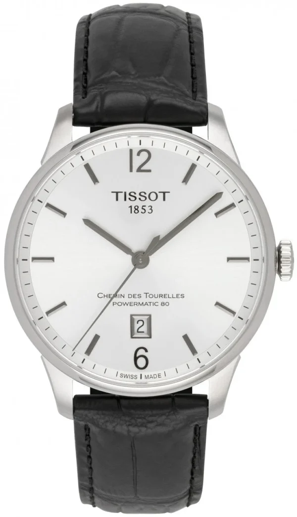 T099-407-16-037-00_1280x1280_a221c57f-17e8-46da-b3f6-12b8b3514b17 Tissot Chemin Des Tourelles Powermatic 80 Silver Dial Black Leather Strap Watch For Men - T099.407.16.037.00