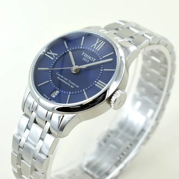 T099.207.11.048.00-3-1200x1200 Tissot Chemin Des Tourelles Powermatic 80 Lady Blue Dial Silver Steel Strap Watch For Women - T099.207.11.048.00