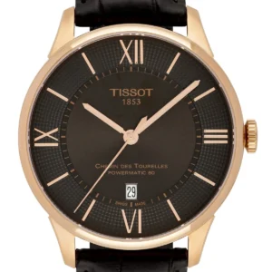 T099_407_36_448_00_AABMR Tissot Chemin des Tourelles Powermatic 80 Brown Dial Brown Leather Strap Watch for Men - T099.407.36.448.00