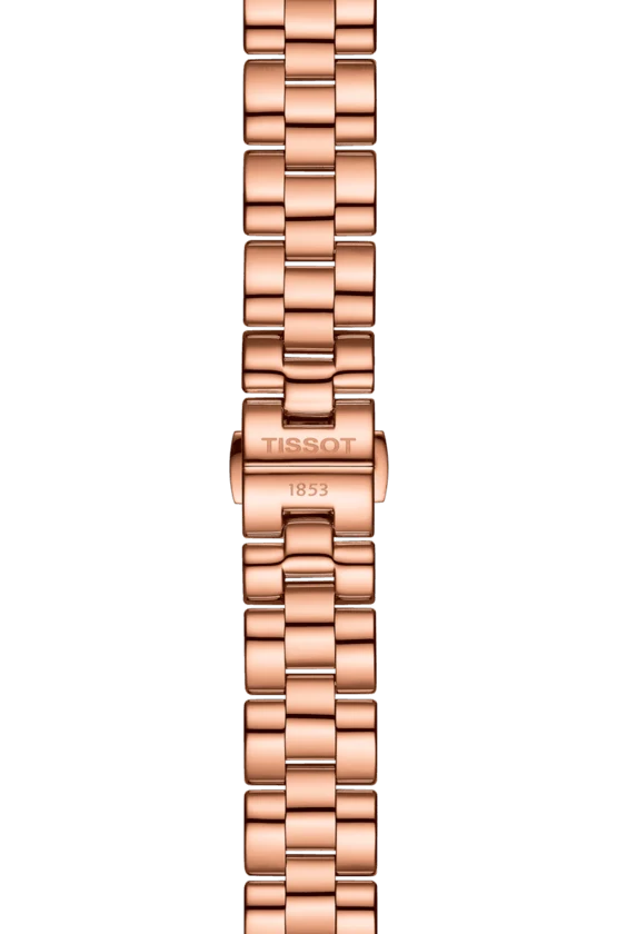 T1122103306100_zoombracelet Tissot T Wave Anthracite Dial Rose Gold Steel Strap Watch For Women - T112.210.33.061.00