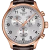 Tissot Chrono XL Classic Silver Dial Brown Leather Strap Watch For Men - T116.617.36.037.00