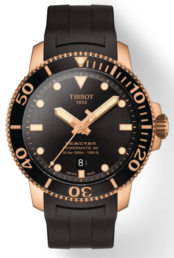 T120.407.37.051.01_R_1 Tissot Seastar 1000 Powermatic 80 Black Dial Black Rubber Strap Watch for Men - T120.407.37.051.01