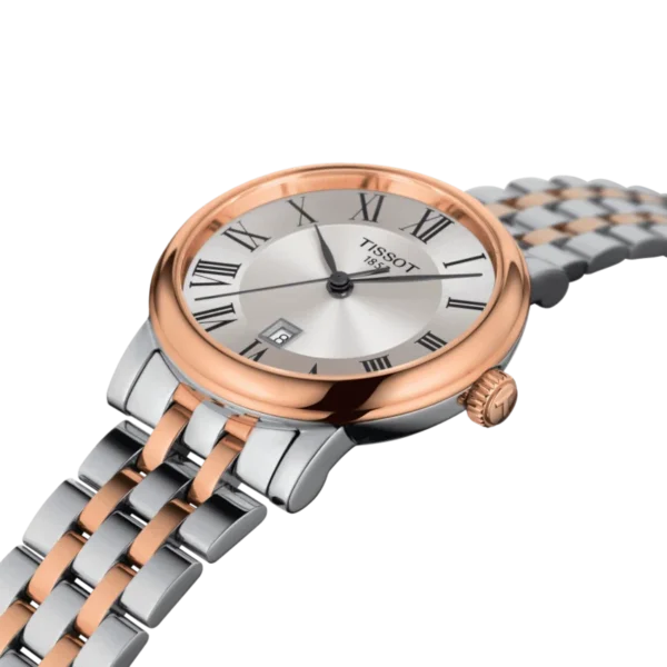 T122.210.22.033.01_DETAIL.2 Tissot Carson Premium Lady Silver Dial Two Tone Steel Strap Watch For Women - T122.210.22.033.01