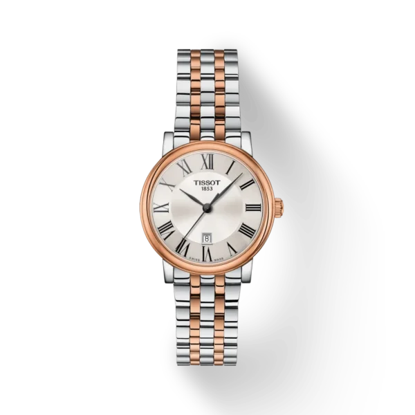 T122.210.22.033.01_R_1 Tissot Carson Premium Lady Silver Dial Two Tone Steel Strap Watch For Women - T122.210.22.033.01