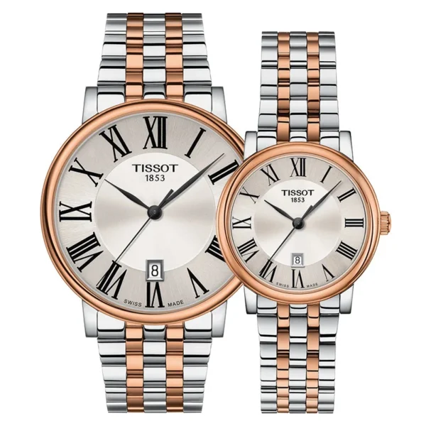 T122.410.22.033.00 Tissot Carson Premium Lady Silver Dial Two Tone Steel Strap Watch For Women - T122.210.22.033.01