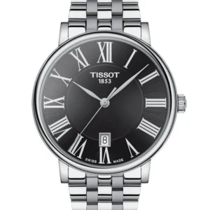 T1224101105300 Tissot Carson Premium Black Dial Silver Steel Strap Watch For Men - T122.410.11.053.00