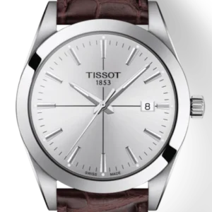 T127.410.16.031.01_R_1 Tissot Gentlemen Silver Dial Brown Leather Strap Watch for Men - T127.410.16.031.01