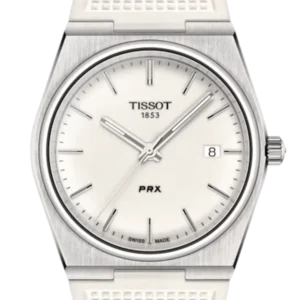 T137-410-17-011-00_R Tissot PRX 40 White Dial White Rubber Strap Watch For Men - T137.410.17.011.00