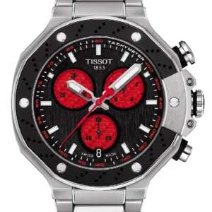 T141.417.11.051.00 Tissot T Race Marc Marquez Limited Edition Black Dial Silver Steel Strap Watch for Men - T141.417.11.051.00