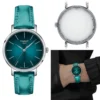 T143.210.17.091.00 Tissot Everytime Lady Green Dial Green Leather Strap Watch for Women - T143.210.17.091.00