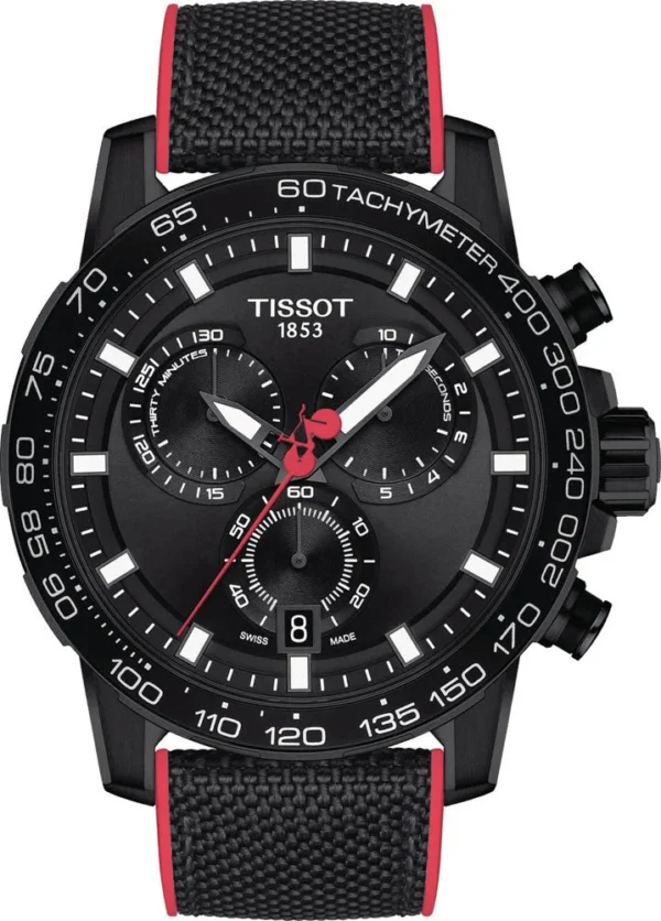 TISSOT-SUPERSPORT-CHRONO-GIRO-DITALIA-T125.617.37.051.00 Tissot Supersport Chrono Giro D'Italia Black Dial Black Nylon Strap Watch for Men - T125.617.37.051.00