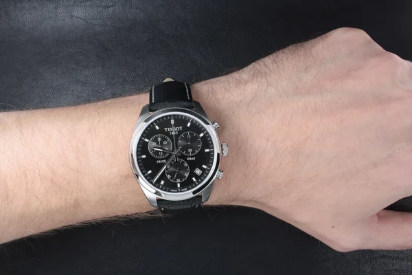 Tissot_T-Classic_PR_100_T101.417.16.051.00_6 Tissot PR 100 Chronograph Black Dial Black Leather Strap Watch For Men - T101.417.16.051.00