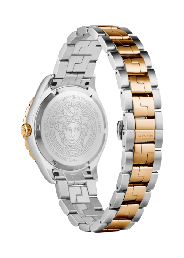 Versace Hellenyium Quartz Brown Dial Two Tone Steel Strap Watch For Men - V11040015