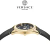 VE3K00222-3 Versace Greca Time Quartz Black Dial Brown Leather Strap Watch For Men - VE3K00222