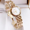 VEBN00818_20_5 Versace V-Flare Quartz Silver Dial Gold Steel Strap Watch for Women - VEBN00818