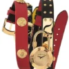 Versace Medusa Lock Icon Gold Dial Red Leather Strap Watch for Women - VEDW00119