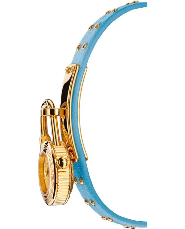 VEDW00419_1 Versace Medusa Lock Icon Quartz White Dial Blue Leather Strap Watch for Women - VEDW00419