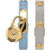VEDW00419_5 Versace Medusa Lock Icon Quartz White Dial Blue Leather Strap Watch for Women - VEDW00419