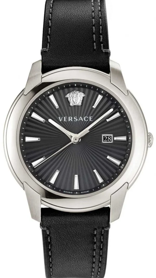 VELQ00119 Versace V Urban Black Dial Black Leather Strap Watch for Men - VELQ00119