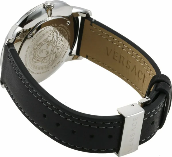 VELQ00119__5 Versace V Urban Black Dial Black Leather Strap Watch for Men - VELQ00119