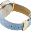 Versace V-Twist Blue Dial Blue Leather Strap Watch for Women - VELS00319