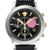Versace Sport Tech Chronograph Black Dial Black Rubber Strap Watch for Women - VELT00619