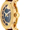 Versace Code Quartz Blue Dial Brown Leather Strap Watch For Men - VEPO00220