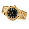 Versace Greca Black Dial Gold Steel Strap Watch for Women - VEVH00820