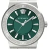 Versace Grace Quartz Green Dial Silver Steel Strap Watch For Women - VEVH00920