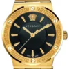 Versace Greca Black Dial Black Leather Strap Watch for Women - VEVH00320