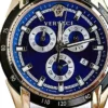 Versace V-Ray Chronograph Quartz Blue Dial Two Tone Steel Strap Watch For Men - VE2I01021