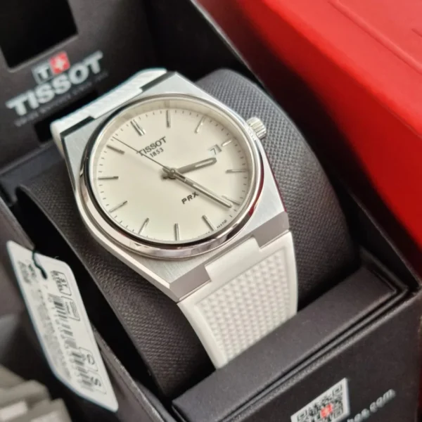 Tissot PRX 40 White Dial White Rubber Strap Watch For Men - T137.410.17.011.00